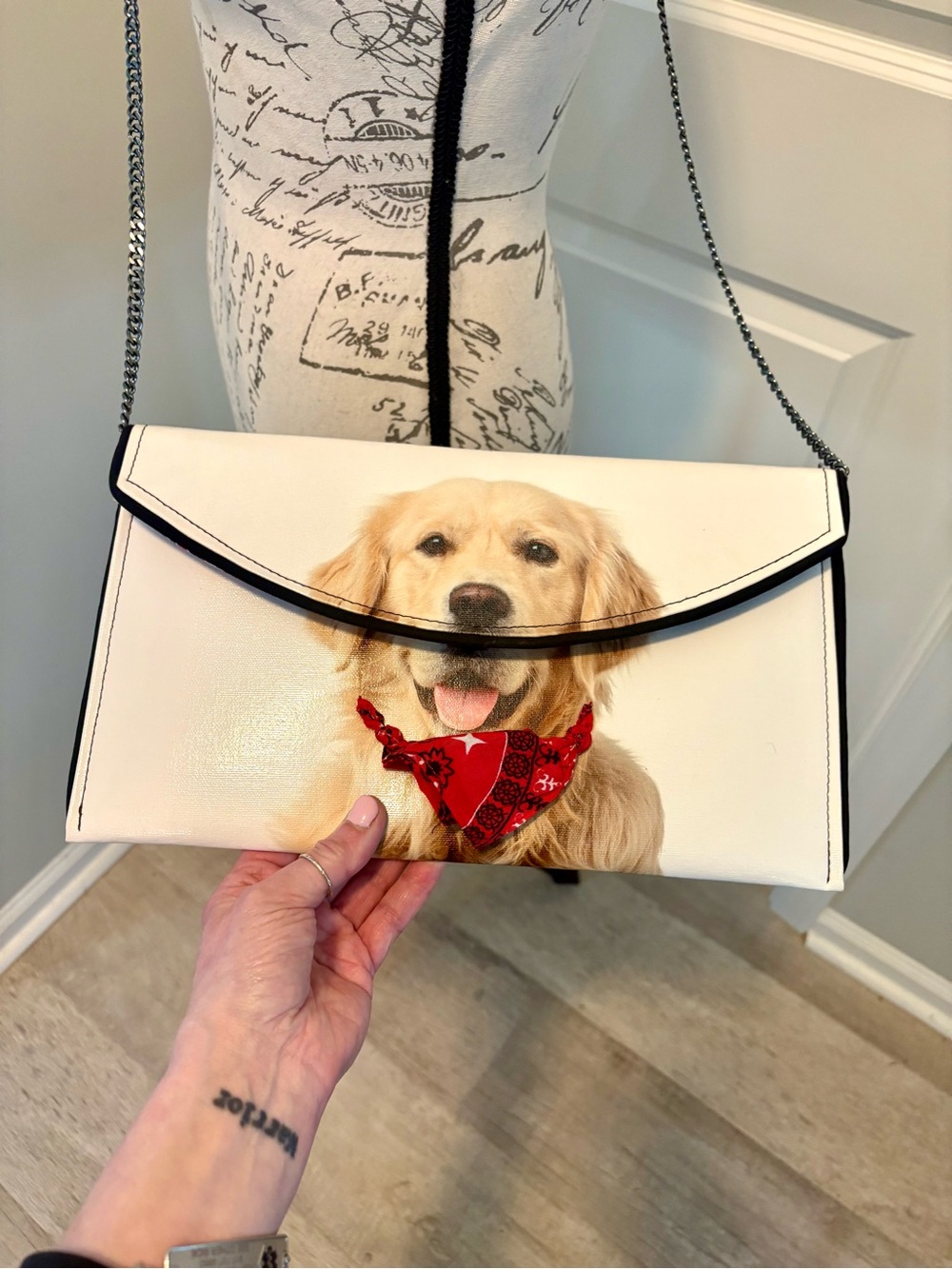 NWOT, Ken Stetson Golden Retriever Dog Clutch/Crossbody Bag - Picture 13 of 15